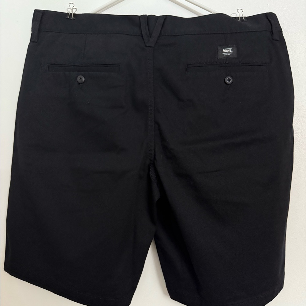 Vans Black Flat Front Shorts with Timeless Design